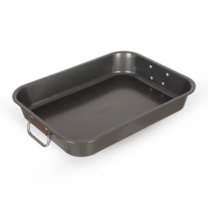 Roaster with Handle, Rectangler, 39*29*6cm, Non Stick - Dark Grey