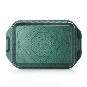 Roaster Granite Set, 2 Pieces, Rectangular, Turkey - Green