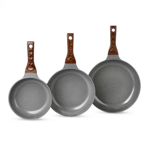 Fry Pan Set 3 Pieces, 20/24/28cm, Granite, Turkey - Dark Gold