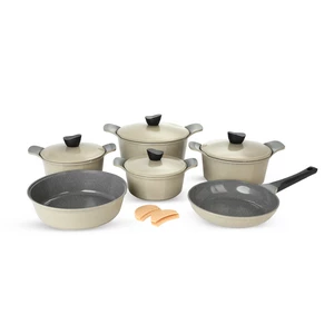 Jewel Cookware Set, 12 Pieces, Granite, Beige