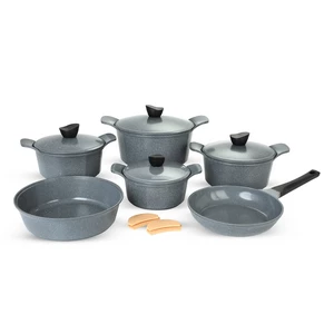 Jewel Cookware Set, 12 Pieces, Granite, Grey
