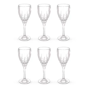 Goblet Set with sophisticated design, 6 pieces, Glass - transparent