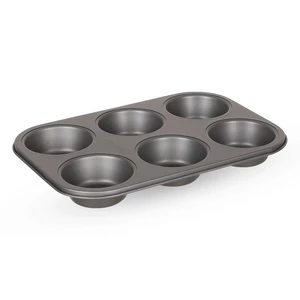 Muffin Mould, 6 Holes, Non Stick - Dark grey