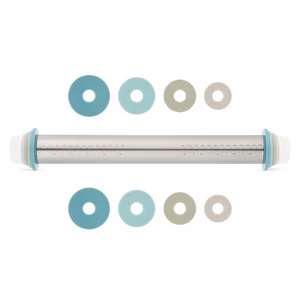 Multible Thikness Rolling Pin, Stainless steel - Silver