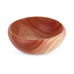 Serving Uniform Curved Bowl Medium, 23xH8cm, Natural Wood - Reddish-Brown tone