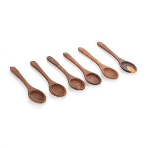 Dinner Spoon Set, 6 Pieces, 19cm, Natural Wood - Woody