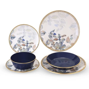 Porcelain Dinner Set, 24 Pieces for 6 Persons, Turkey - Blue