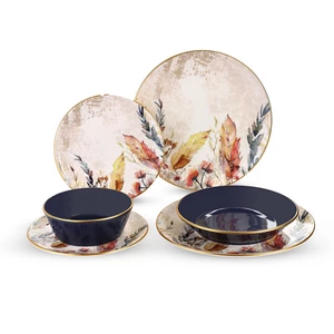 Porcelain Dinner Set, 24 Pieces for 6 Persons, Turkey -  Blue