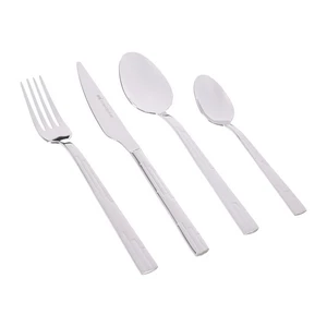 Cutlery Set, 24 Pieces for 6 Persons, Stainless Steel shiny finish - Silver