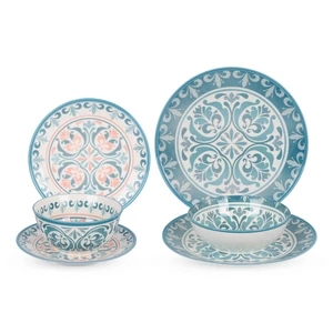 Dinner Set, 24 pieces for 6 Persons High Quality Porcelain - Multi Colors