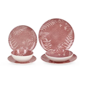 Dinner Set, 24 pieces for 6 Persons High Quality Porcelain - Dusty rose Pink