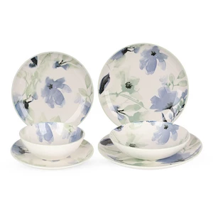 Dinner Set, 24 pieces for 6 Persons High Quality Porcelain - Lavender Blue