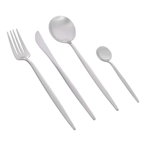 Cutlery Set, 24 pieces for 6 persons, High Quality Stainless Steel - Matt Silver