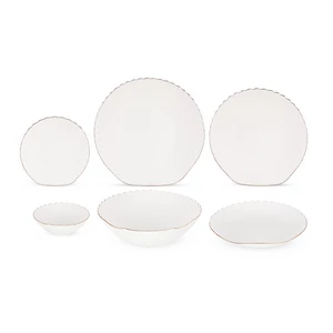 Dinner Set, 26 pieces for 6 persons, Arcopal, seashell - White