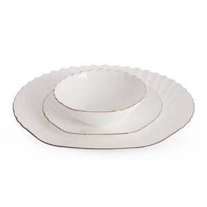 Dinner Set, 26 pieces for 6 persons, Arcopal, seashell - White