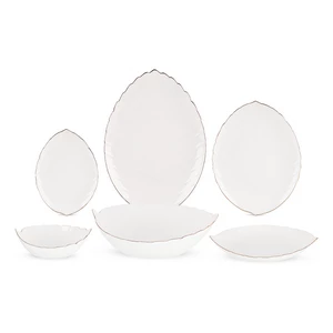 Dinner Set, 26 pieces for 6 persons, Arcopal, seashell Curves - White