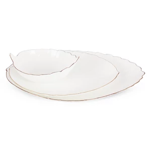 Dinner Set, 26 pieces for 6 persons, Arcopal, seashell Curves - White