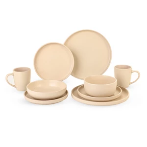 Karolina Dinner Set, Ceramic 30 Pieces for 6 Persons - Cream