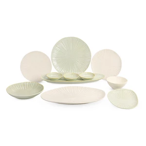 Dinner Set, 30 pieces for 6 Persons, Porcelain - Mint Green