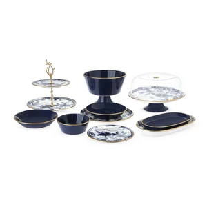Blue Big Dinner set, 30 pieces for 6 persons, Porcelain,  Turkey - Blue