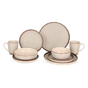 Karolina Dinner Set, 30 Pieces for 6 Persons, Porcelain - Creamy beige
