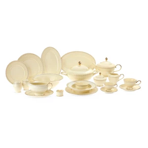 Classic Dinner Set, 63 pieces for 6 Persons , Porcelain - Cream
