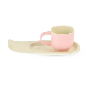 Coffee Set, 12 pieces for 6 Persons, Porcelain - Pink