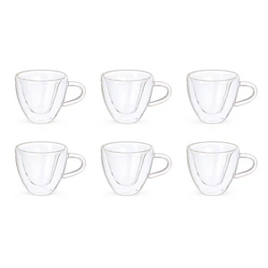 Double wall Coffee Cup Set, 6 Pieces for 6 Persons, 180ML
