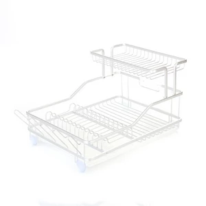 Dish Rack 2 Layers, Aluminum - Silver