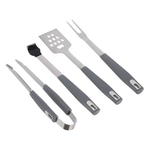 Barbeque serving set, 4 pieces, Stainless steel - silver