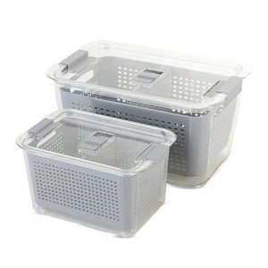 Fridge Pin Set, 2 Pieces with Cover and Inner Basket, Acrylic - Transparent
