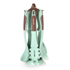High Quality Silicone Utensils Set, 5 Pieces with Stand, Mint Green