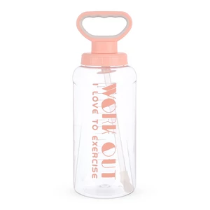 Work Out Water Bottle, 1800ML, High Quality Plastic with Handle - Pink