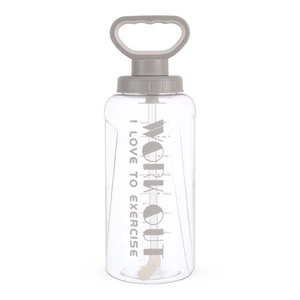 Work Out Water Bottle, 1800ML, High Quality Plastic with Handle -  Grey