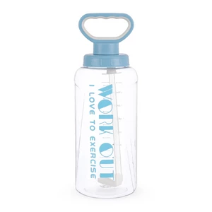 Work Out Water Bottle, 1800ML, High Quality Plastic with Handle - Blue