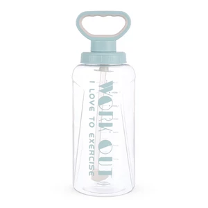 Work Out Water Bottle, 1800ML, High Quality Plastic with Handle - baby blue