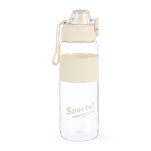 Sports Water Bottle, 900 ML, Plastic with Upper Lock -  White