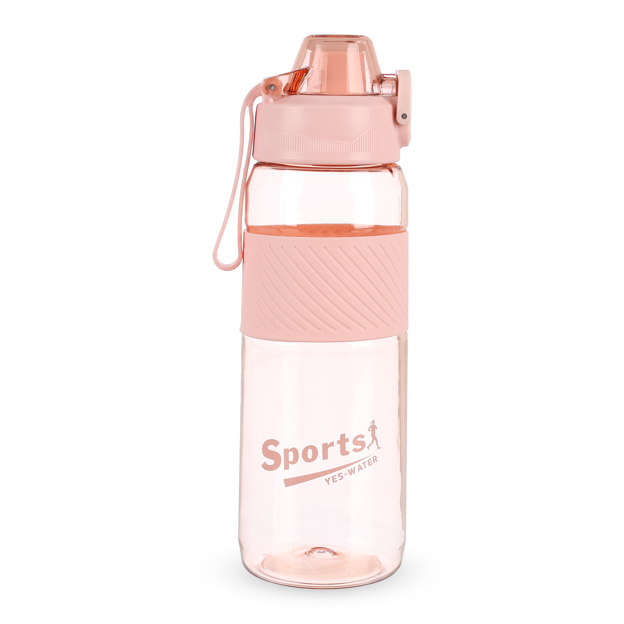 Sports Water Bottle, 900 ML, Plastic with Upper Lock - Pink
