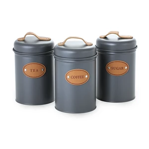 Spices Set, 3 Pieces Metal - Gray