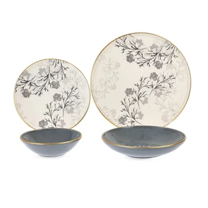 Ondee Dinner set, 24 pieces for 6 persons, Porcelain, Turkey - Grey