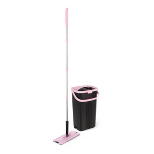 Smart Mob Set, with Water and Dry Container , Plastic with Steel Handle - Black with Pink Handle