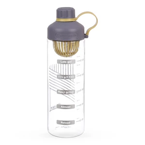 Life Water Bottle, 650 ML, Plastic with anti slip Silicone Grip - Purple