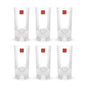 RCR Aurea Long Tumbler Set, 6 Pieces, 320ml, Crystal - Transparent