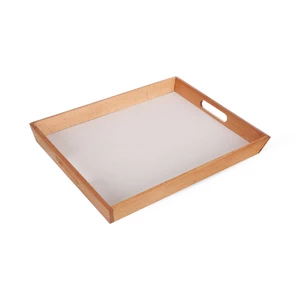 Serving Tray with Handle, Rectangler Large 60x40cm, Wood, Woody- white