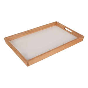 Serving Tray with Handle, Rectangler Medium 45x35cm, Wood, Woody- white