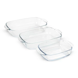 Termisil Glass Roaster, Set 3 Pieces, Rectangular 