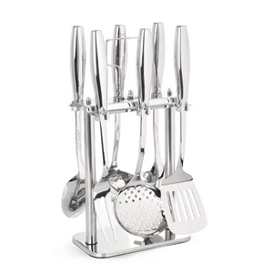 High Quality Stainless Steel Utensils Set, 6 Pieces with Stand