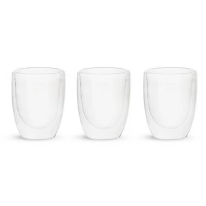Zinnia Double Wall Glass Cup Set, 3 Pieces, 280ml