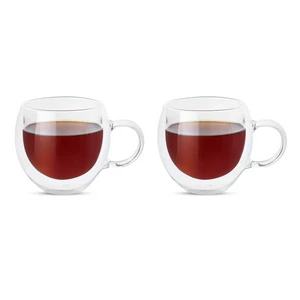 Zinnia Double Wall Glass Mug Set, 2 Pieces, 300ml