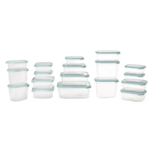 Aksa Food Containers Set, 18 Pieces, Plastic, Green